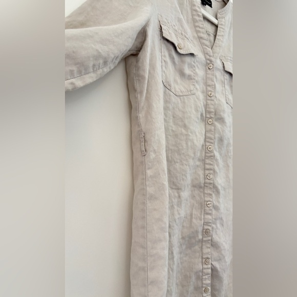 Lady Hathaway Women's Size Small 100% Linen T-Shirt Dress Cover Up Vacation Midi - Picture 6 of 13